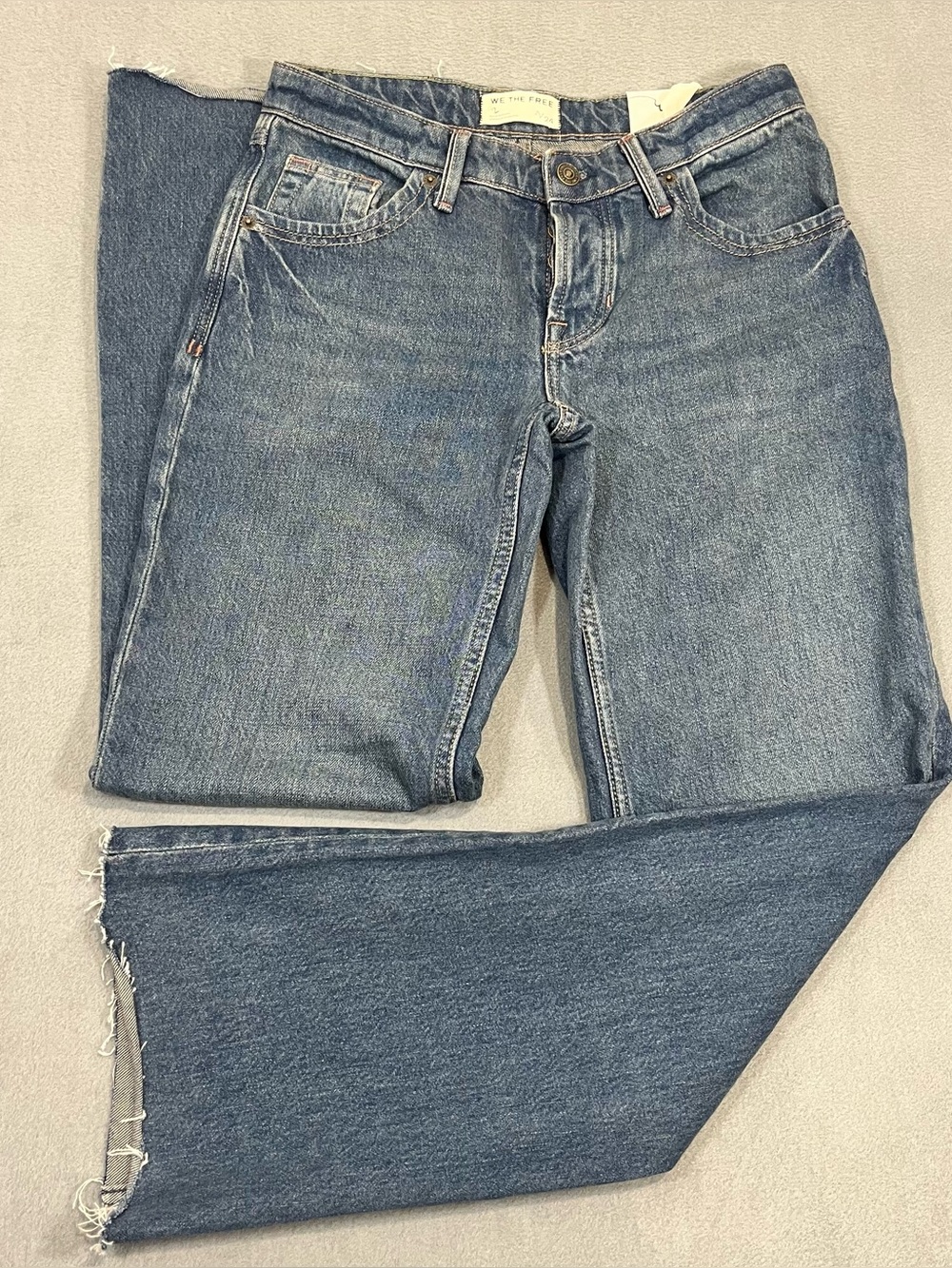 We The Free Jeans Women’s 24 Tennessee Low Rise Boyfriend Button Fly Blue